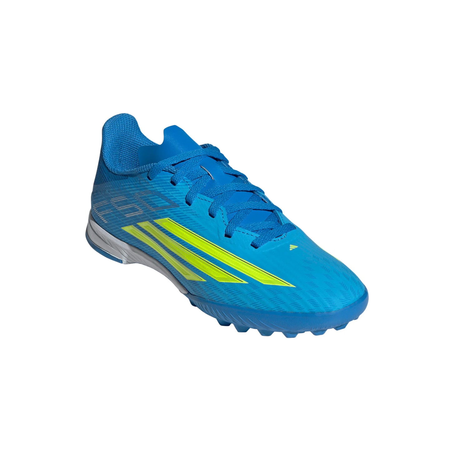 adidas F50 League TF Turf Youth Soccer Cleats Blue Yellow Aqua