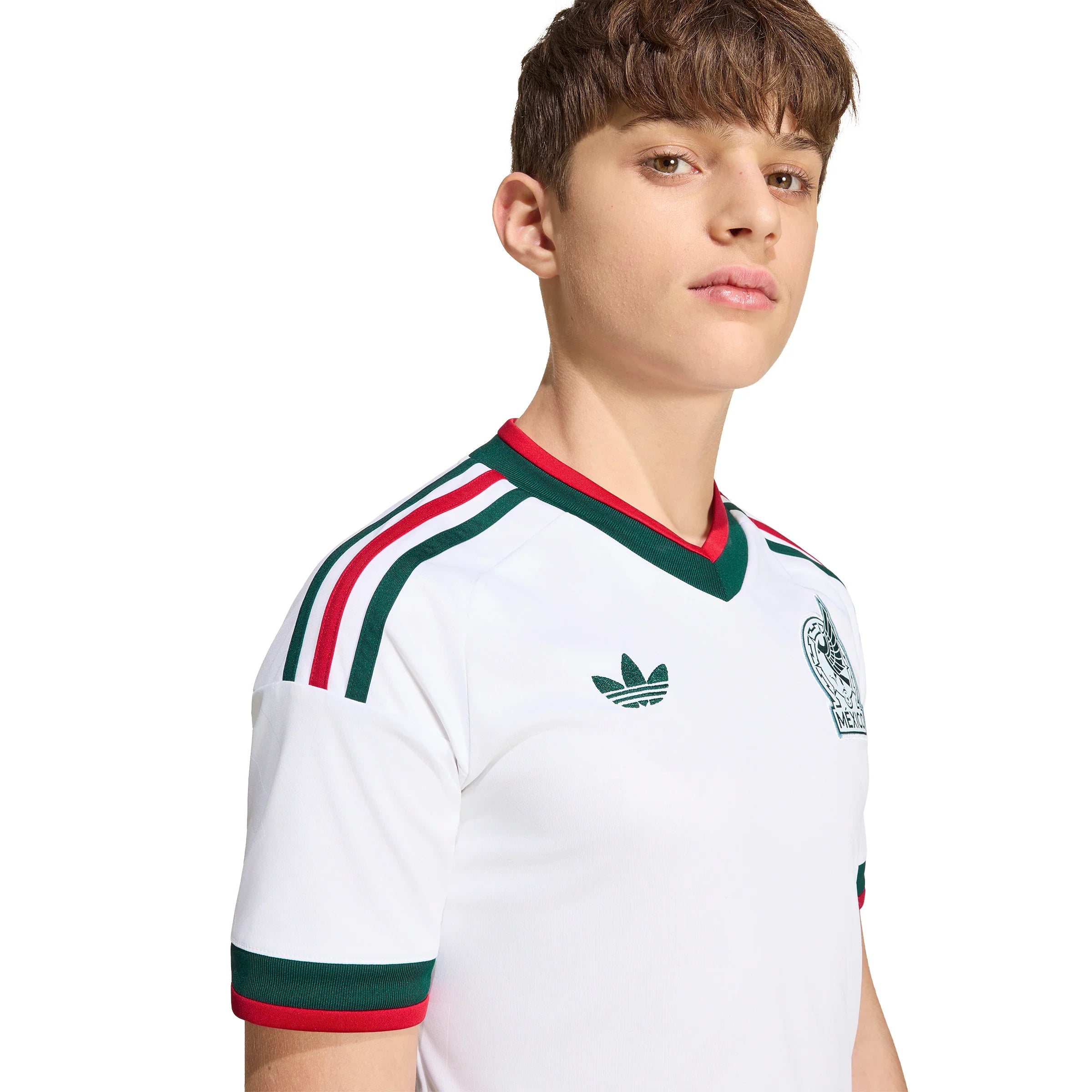 adidas Mexico Away Youth Soccer Jersey 2026 White