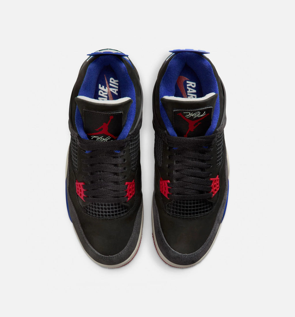 Air Jordan 4 Retro Rare Air Mens Lifestyle Shoe Black Fire Red Deep Royal Blue