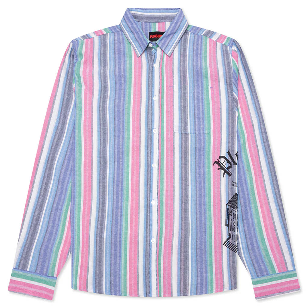 Chapel L S Button Up Shirt Blue