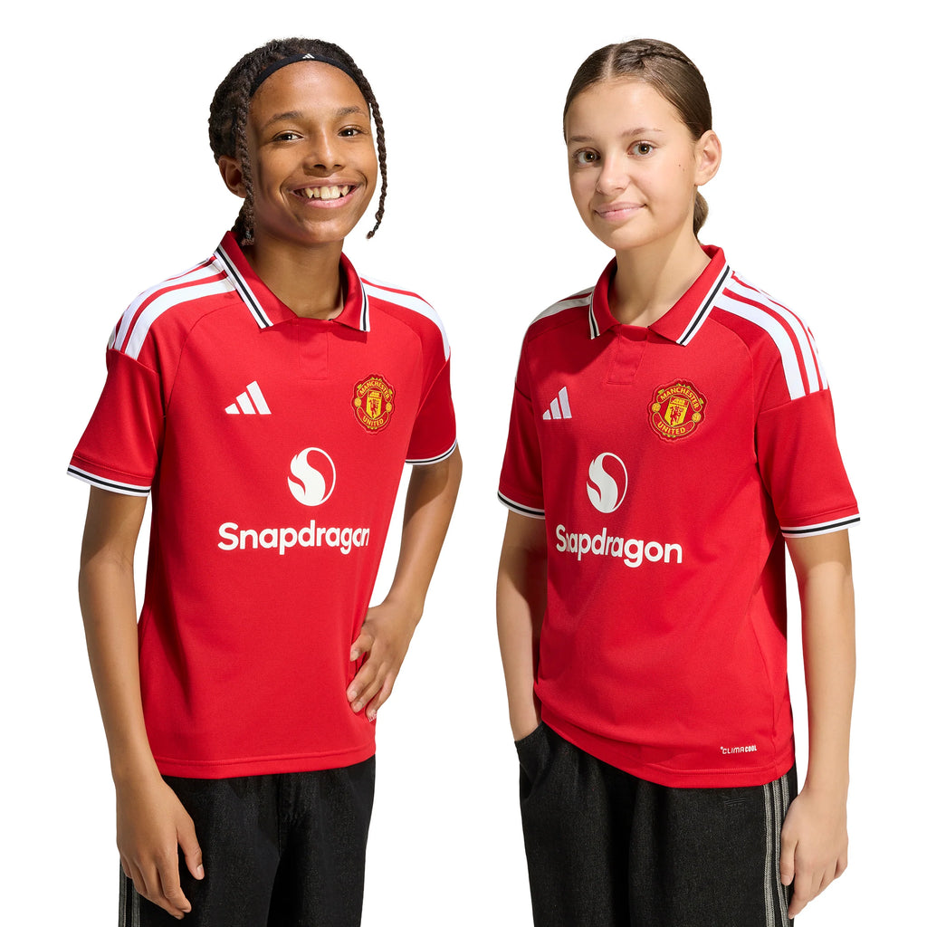 adidas Manchester United Home Youth Soccer Jersey 26 27 Red