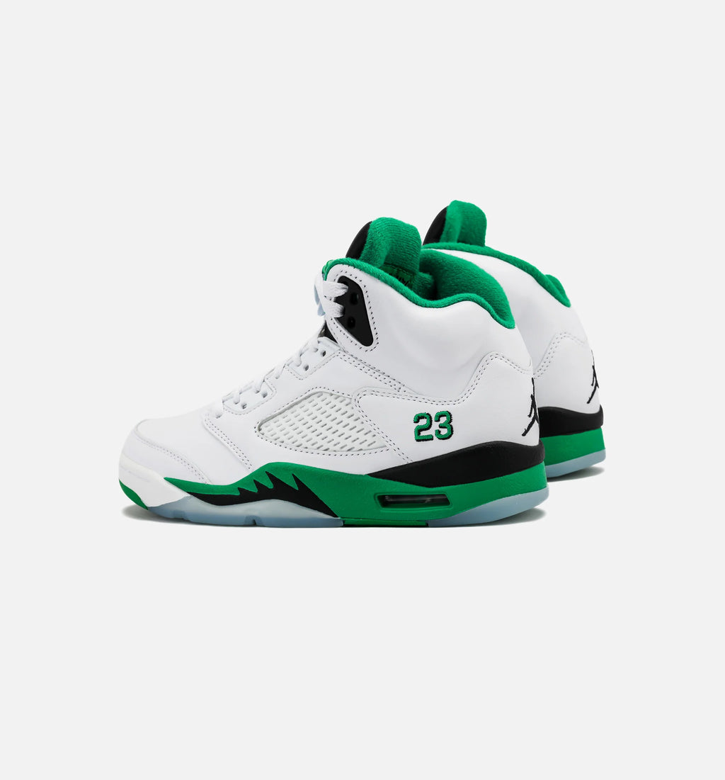 Air Jordan 5 Retro Lucky Green Womens Lifestyle Shoe White Lucky Green Black Ice Blue