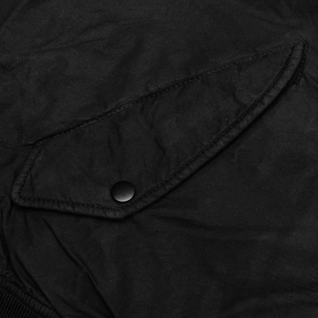 Quilted Bomber Waxed Black