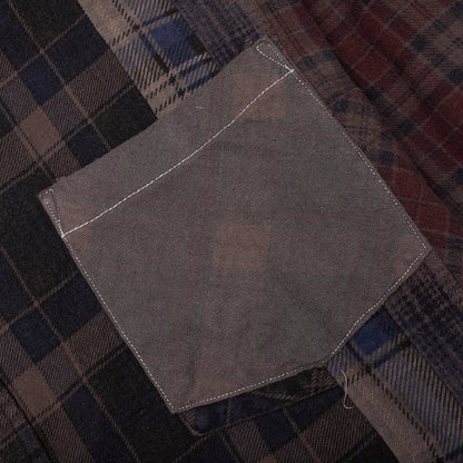 Over Dye 7 Cuts Wide Shirt Brown