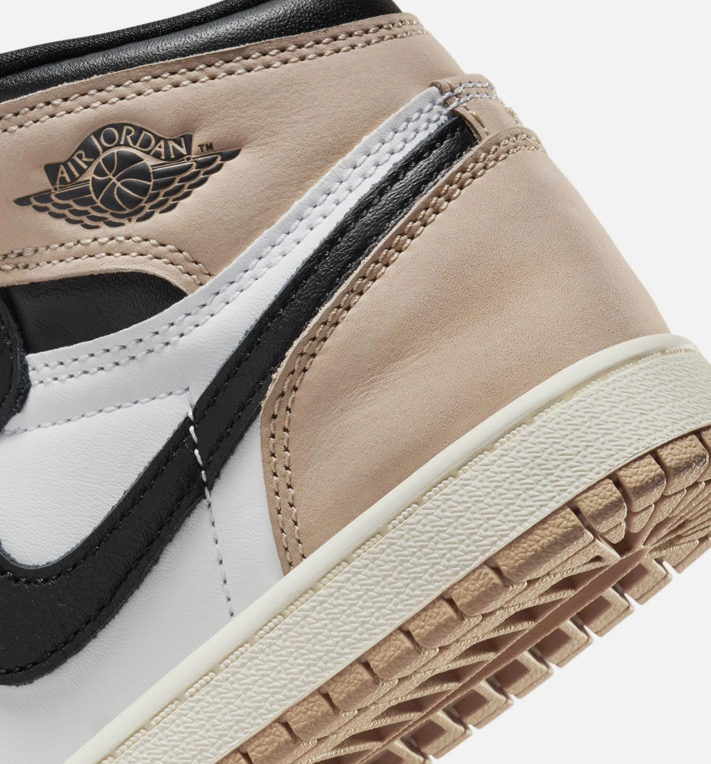 Air Jordan 1 High OG Latte Preschool Lifestyle Shoe Black Legend Medium Brown White Sail