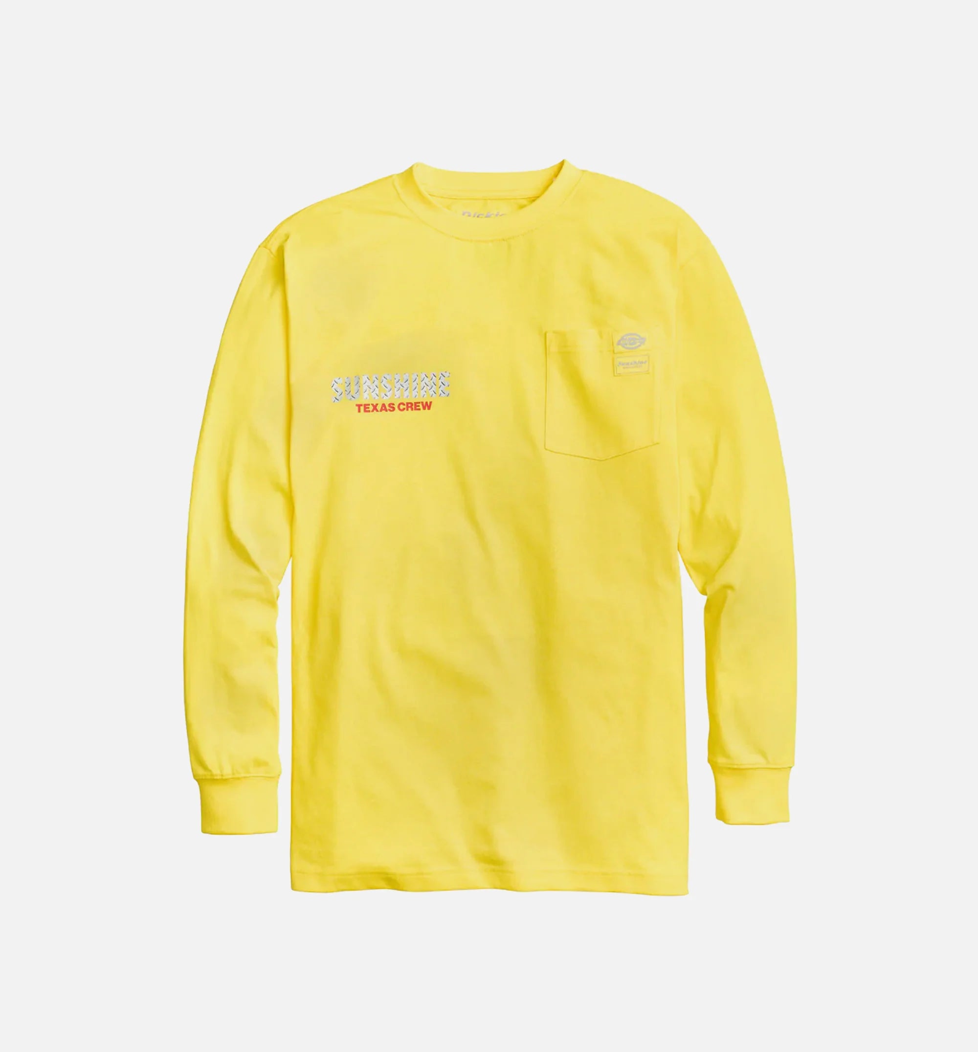 NYS Sun Dyed In Texas Heavyweight Pocket Long Sleeve Tee Mens T Shirt Yellow