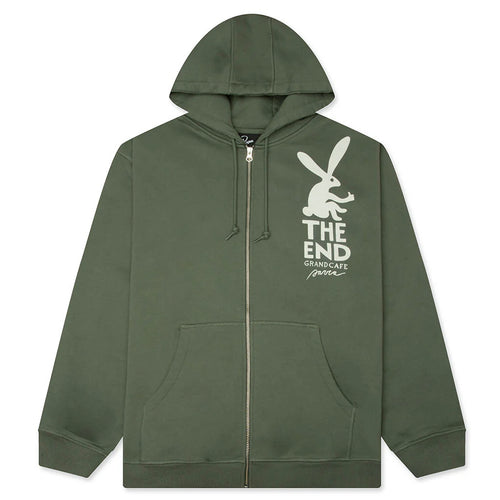 End The Bunny Zip Hooded Sweatshirt Green