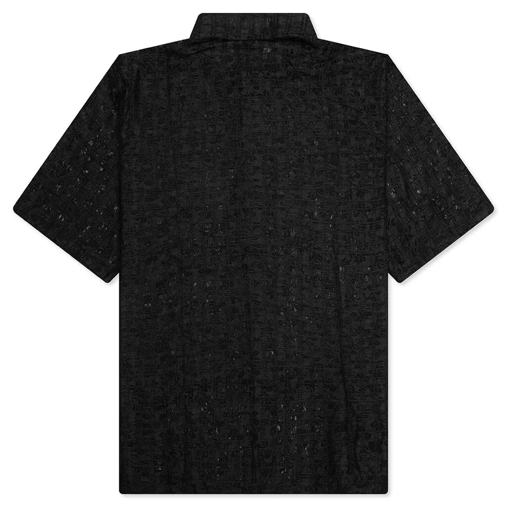 Lacy Button Down Black