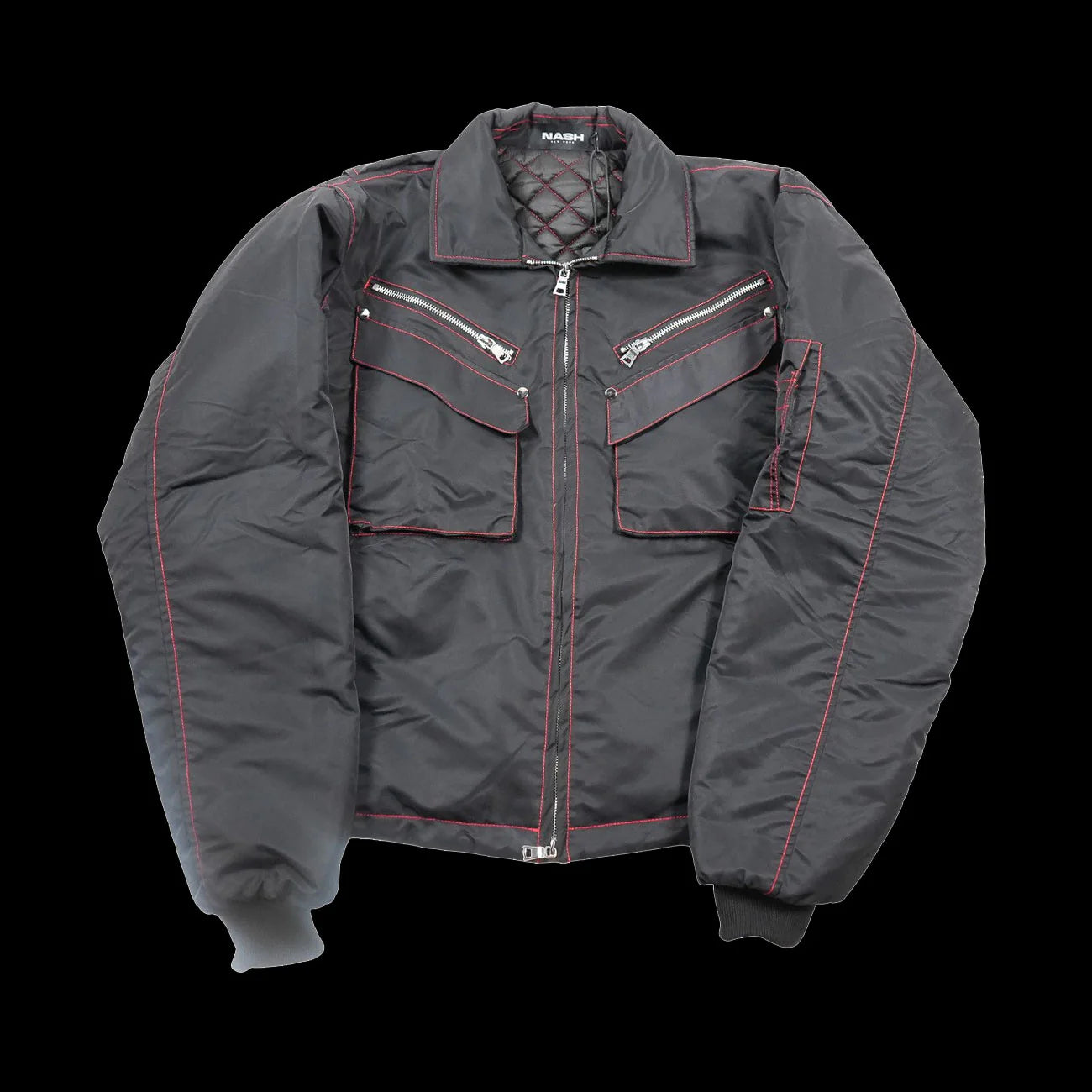 Nash Parachute Bomber Jacket Black