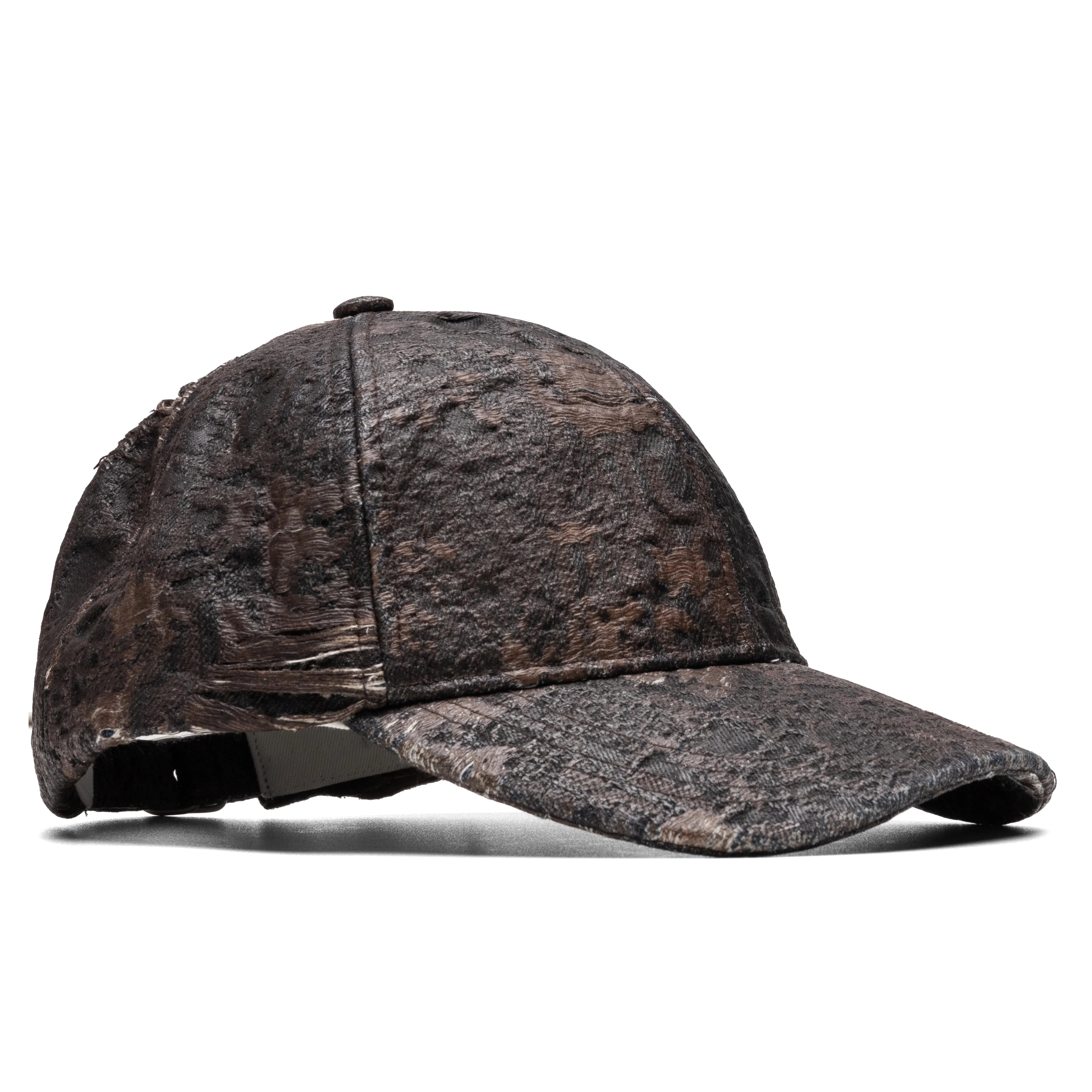 Distressed Monogram Cap Brown