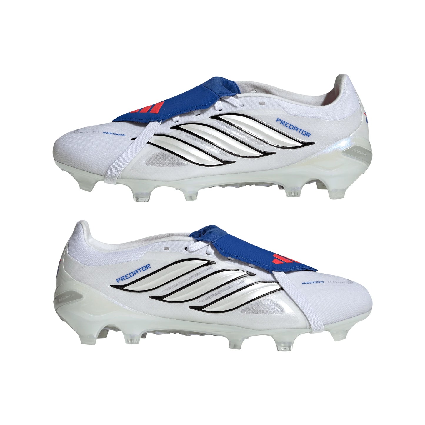 adidas Predator Pro Fold Over Tongue FG Firm Ground Mens Soccer Cleats White Zero Metallic Blue