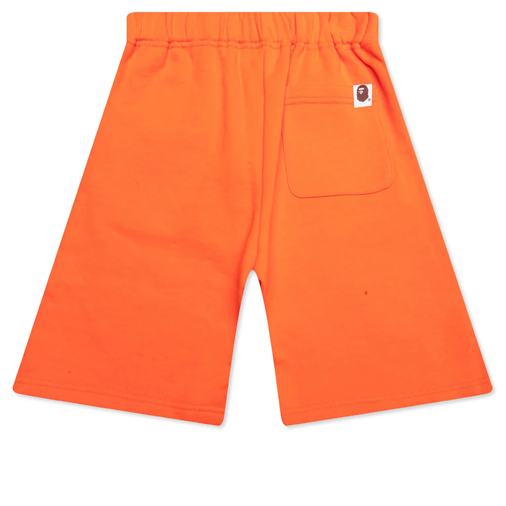 Kids Bape Pigment Dye Sweat Shorts Orange
