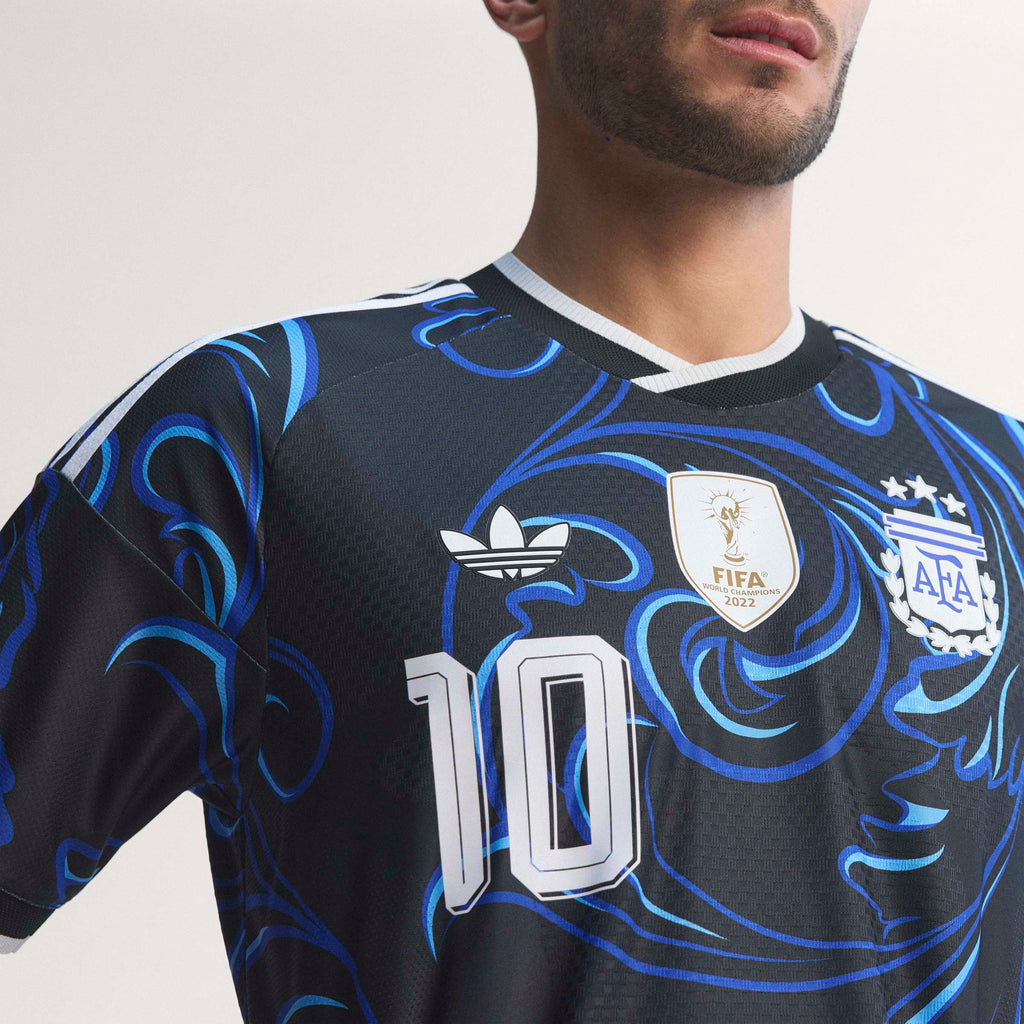 adidas Argentina Away Authentic Messi Mens Soccer Jersey 2026 Black Blue