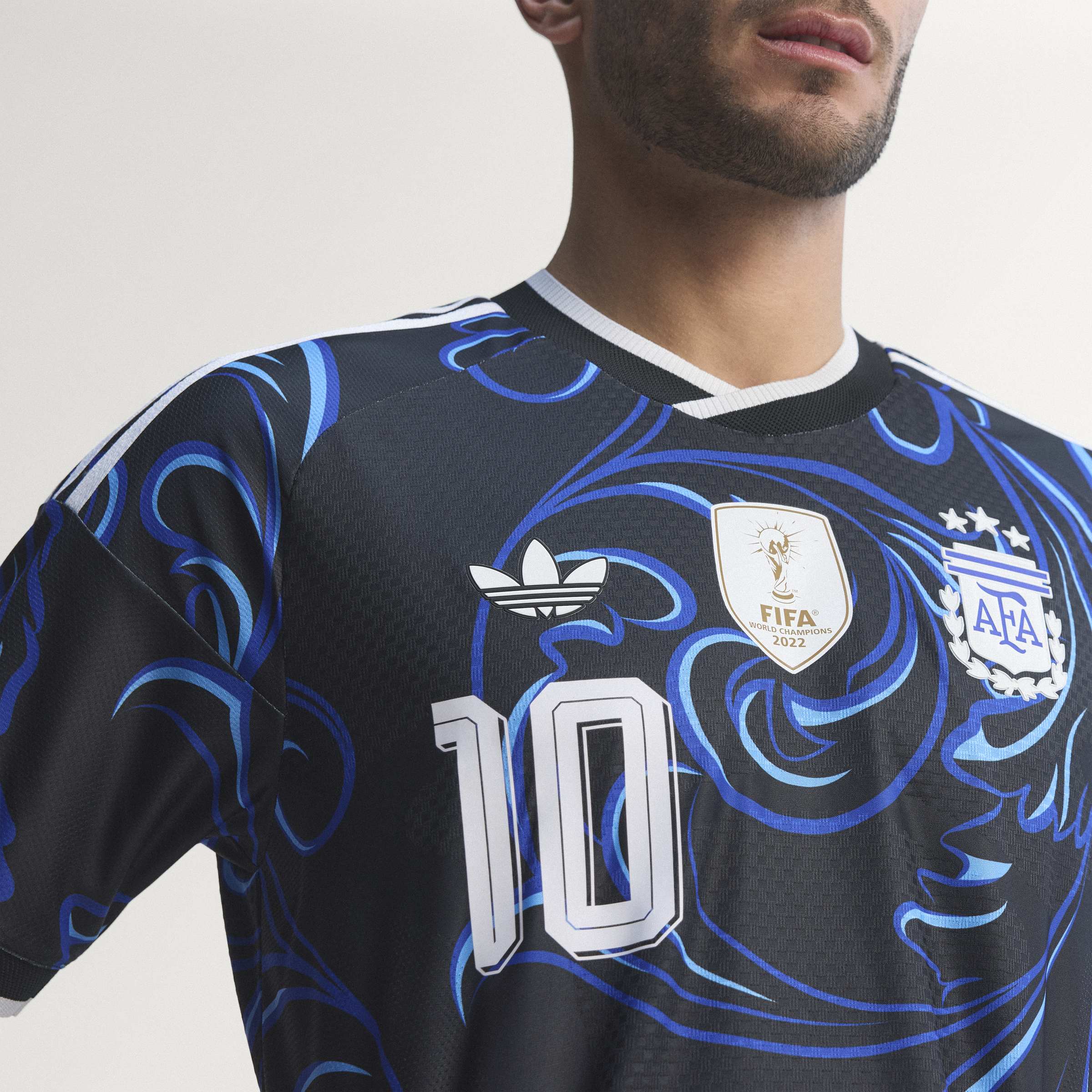 adidas Argentina Away Authentic Messi Mens Soccer Jersey 2026 Black Blue