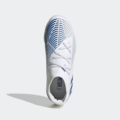 adidas Kids Predator Edge 3 TF J Turf Football Boots White Blue
