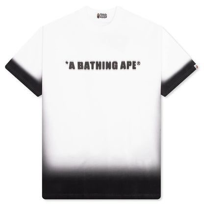 Spray Print Bathing Ape Logo Relaxed Fit Tee Black