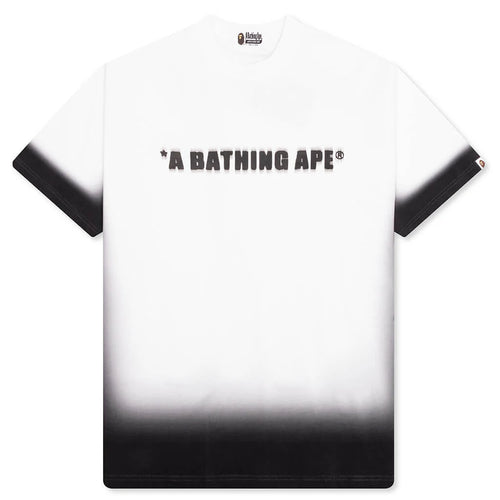 Spray Print Bathing Ape Logo Relaxed Fit Tee Black