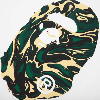 Marbling Camo Ape Head Relaxed Fit L S Tee White