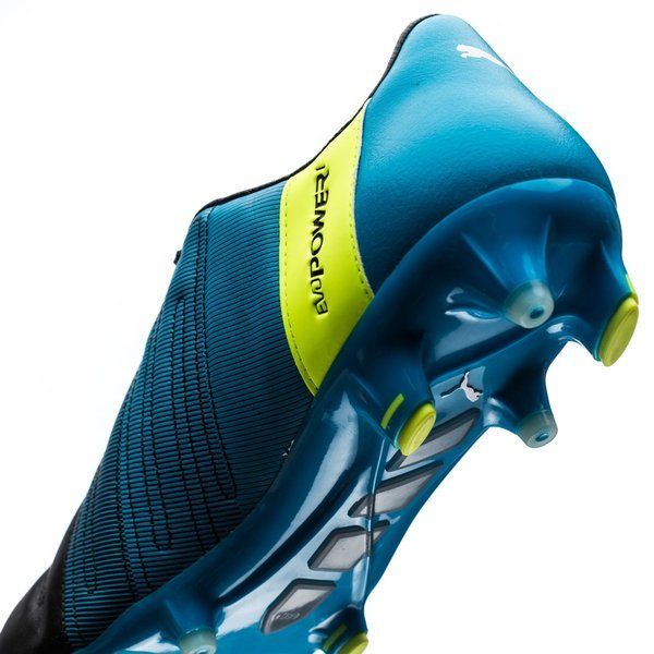 PUMA Evopower 13 LT FG Firm Ground Soccer Cleats Black White Atomic Blue