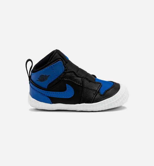 Air Jordan 1 Retro High OG Royal Reimagined Infant Crib Lifestyle Shoe Black White Varisty Royal Free Shipping