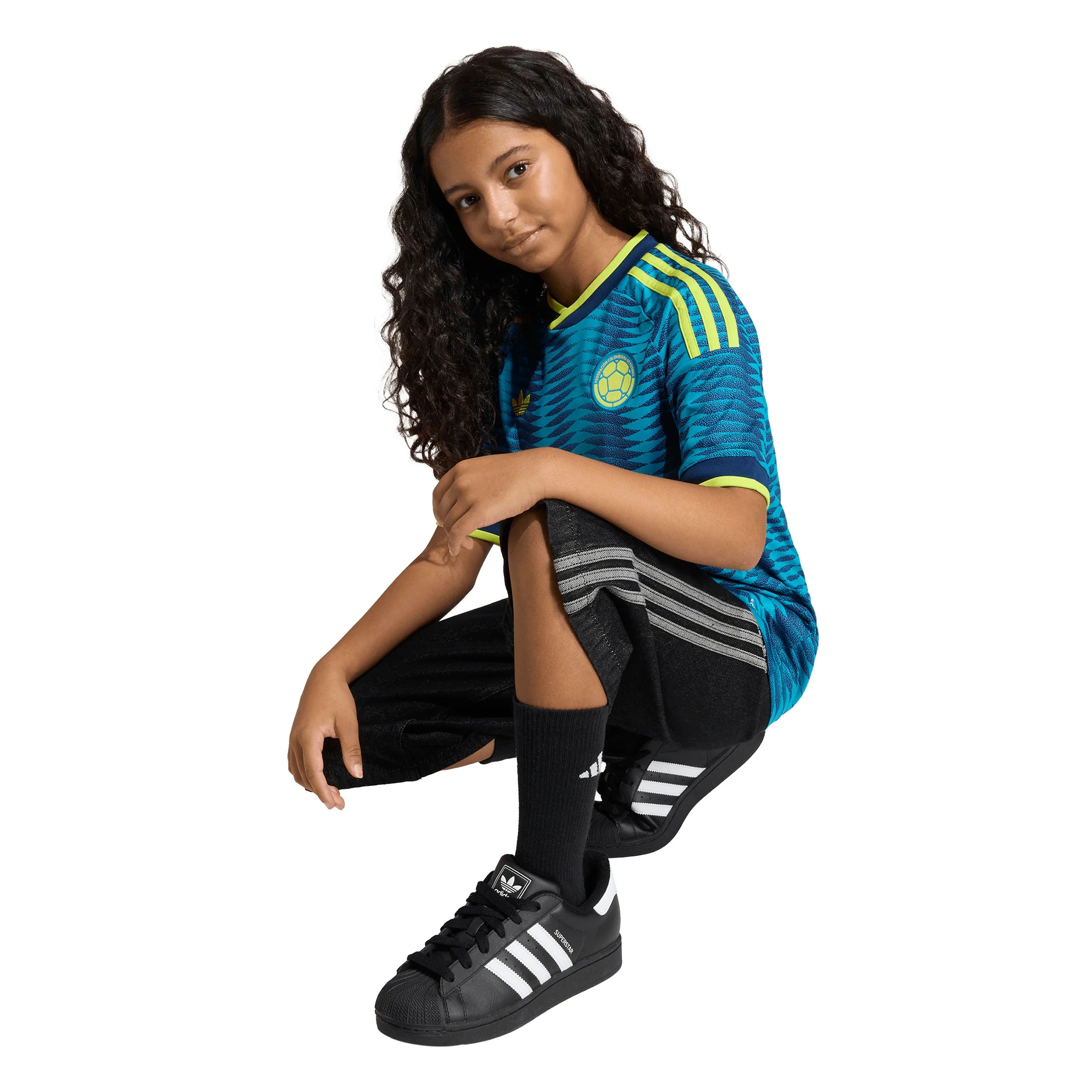 adidas Colombia Away Youth Soccer Jersey 2026 Mistery Petrol Navy