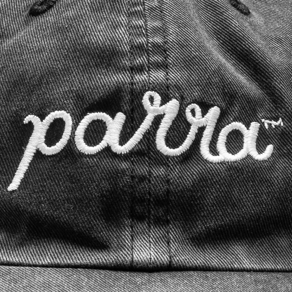 Scripted 6 Panel Hat Washed Black