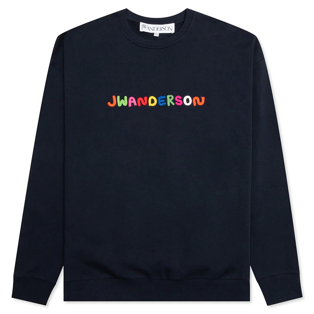 Logo Embroidery Sweatshirt Navy