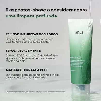 Espuma de Limpeza Profunda para Poros Heartleaf Quercetinol