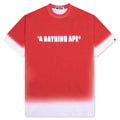 Spray Print Bathing Ape Logo Relaxed Fit Tee Red