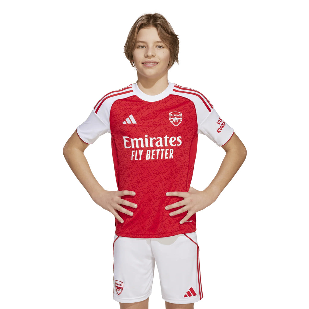 adidas Youth Arsenal Home Jersey 25 26 Scarlet White