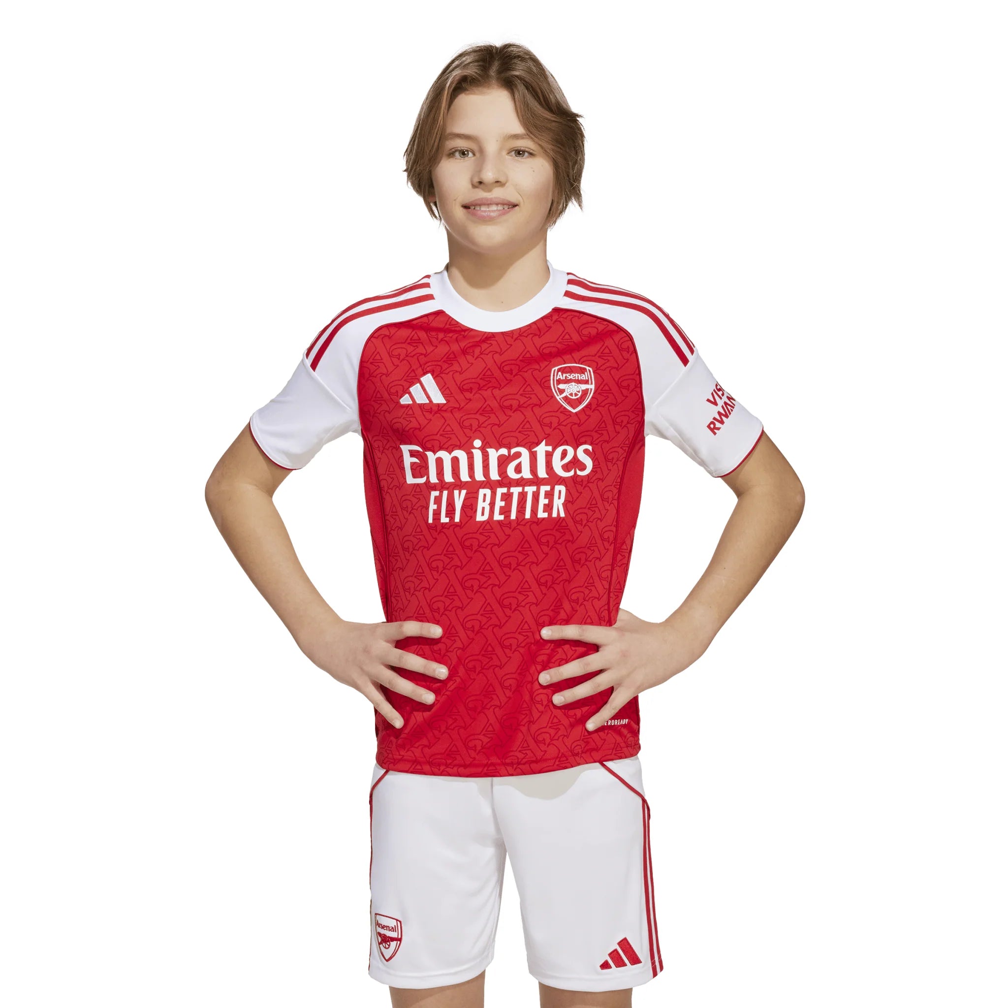 adidas Youth Arsenal Home Jersey 25 26 Scarlet White
