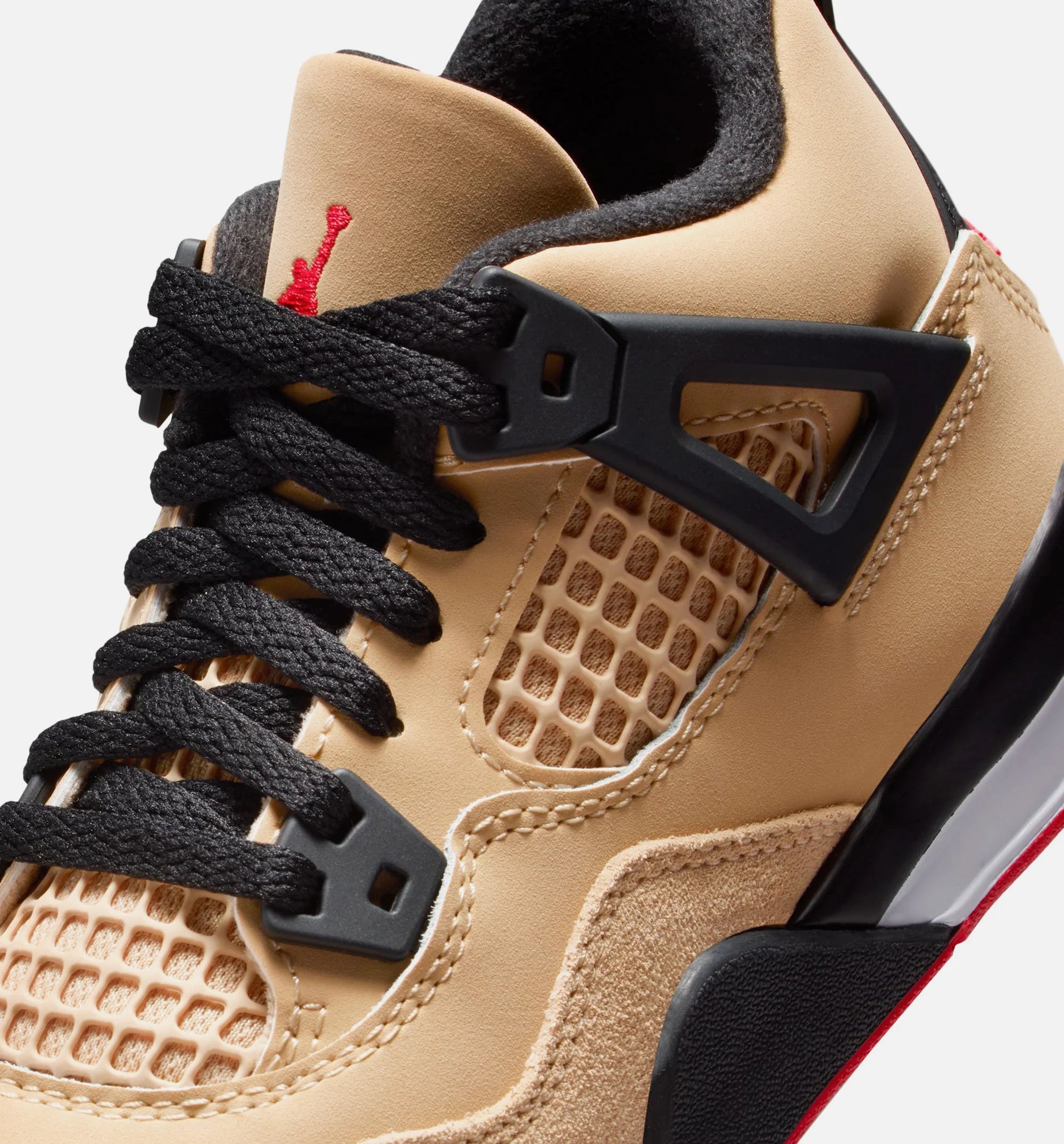 Air Jordan 4 Retro Preschool Lifestyle Shoe Sesame Fire Red Black White