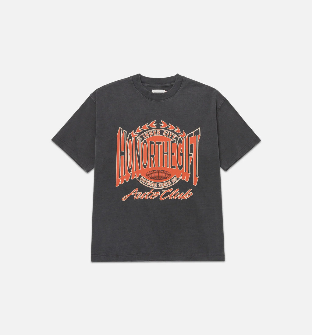 Honor Club Mens Short Sleeve Shirt Grey Orange