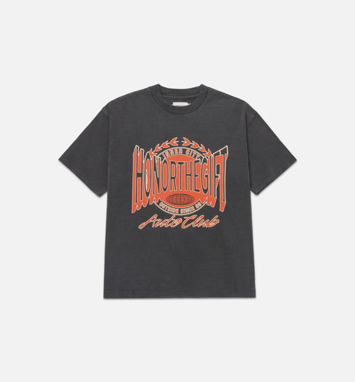 Honor Club Mens Short Sleeve Shirt Grey Orange