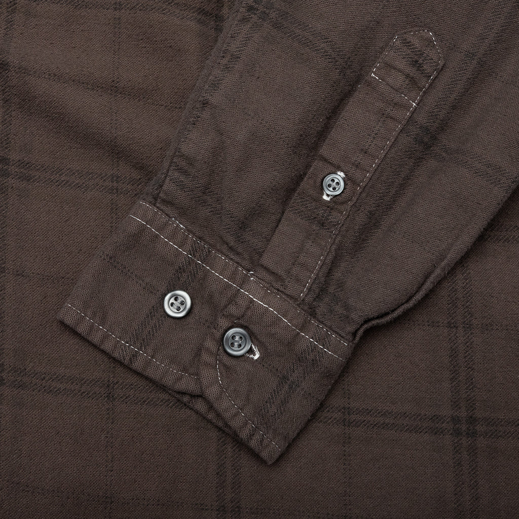 Over Dyed Ribbon Shirt Brown