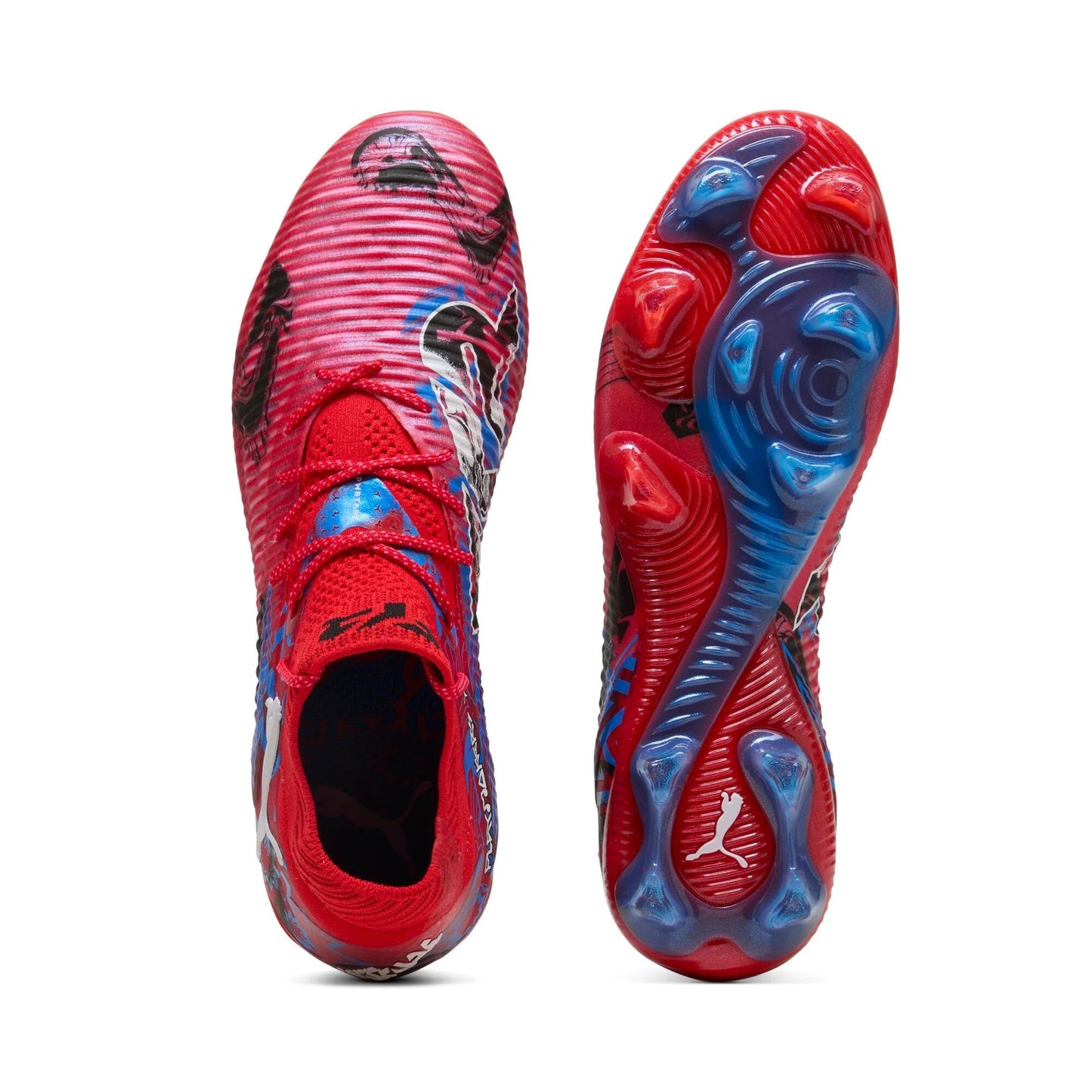 PUMA Future 8 Ultimate Play Makers FG Mens Soccer Cleats Red Black Blue
