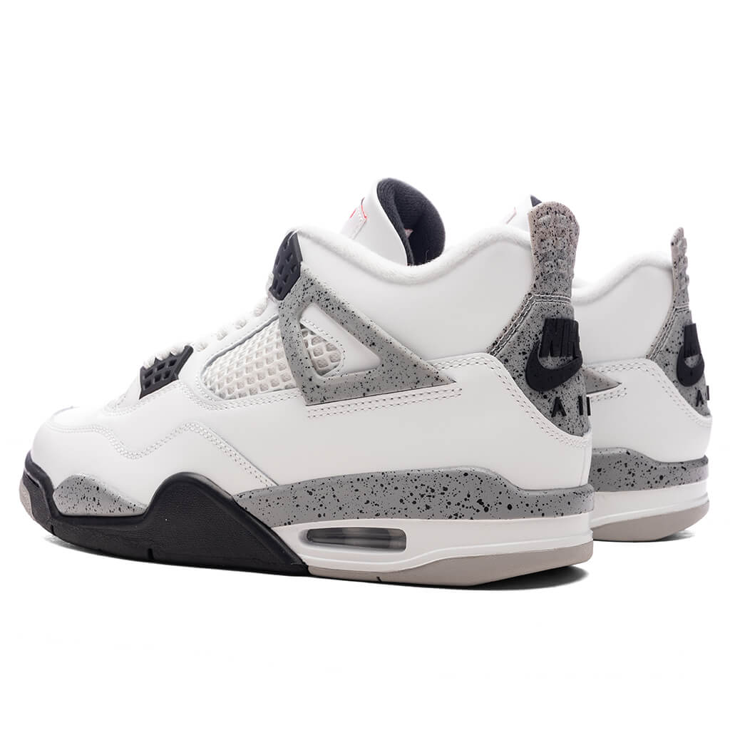 Air Jordan 4 Retro White Cement Summit White Fire Red Cement Grey Black