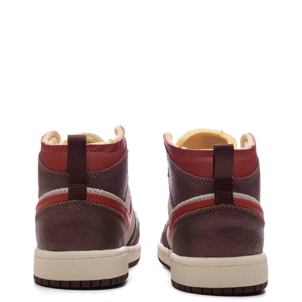 Jordan 1 Mid SE PS Coconut Milk Varsity Red Dark Pony