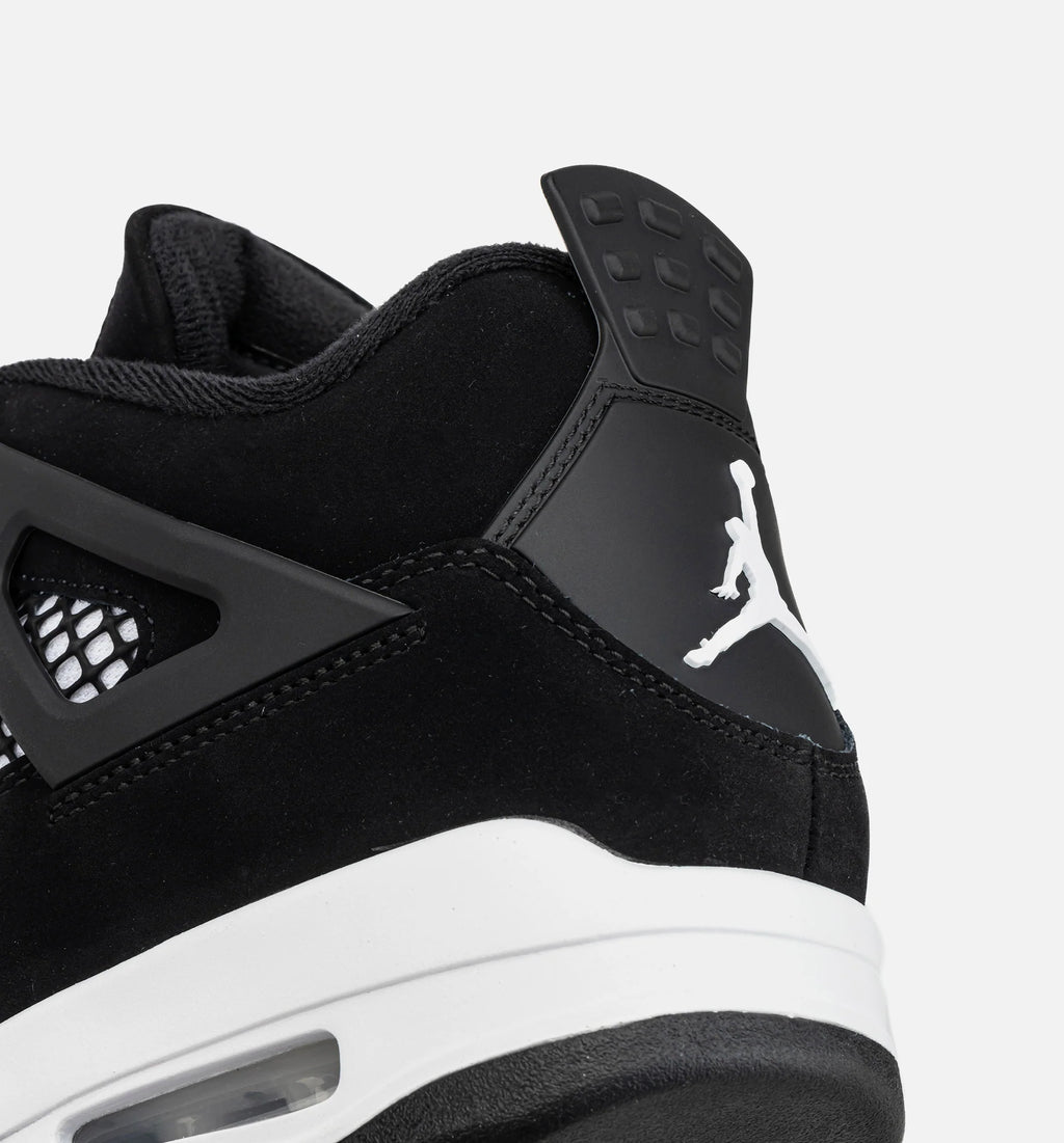 Air Jordan 4 Retro White Thunder Mens Lifestyle Shoe Black White Black
