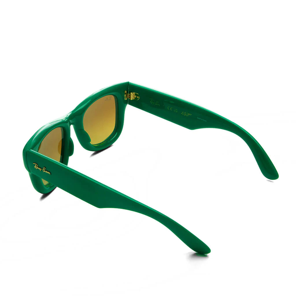 Ray Ban x AAP Rocky Wayfarer Puffer Green Frame Blue Mirror Lens