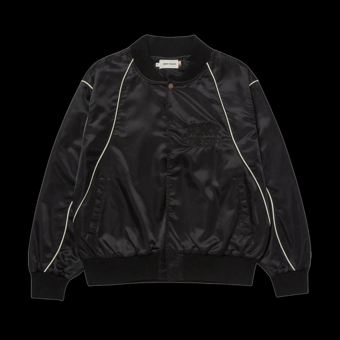 Honor The Gift Satin Bomber Jacket Black