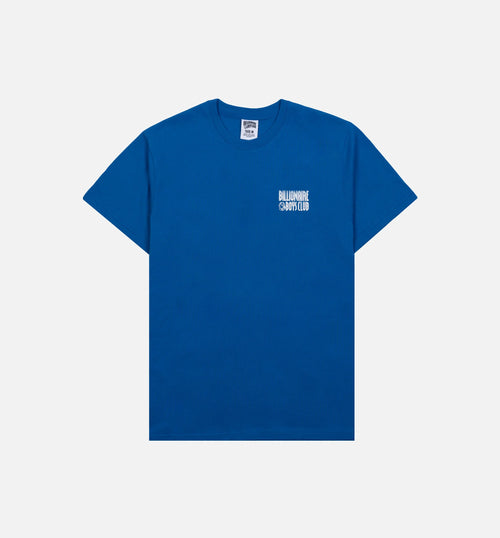 BB Stickered Mens Short Sleeve Shirt Blue