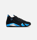 Air Jordan 14 Retro Black University Blue Mens Lifestyle Shoe Black White University Blue Metallic Silver
