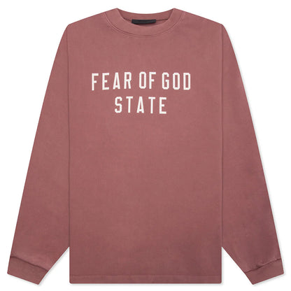 Heavy L S Tee Crimson