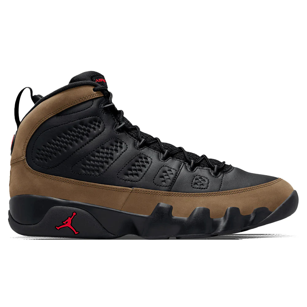 Air Jordan 9 Retro Black True Red Light Olive
