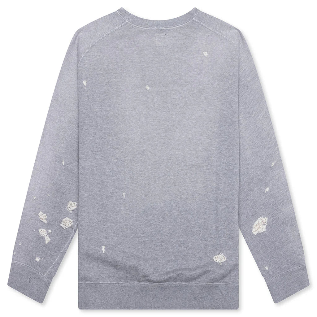 Cotton French Terry Deconstructed Sweatshirt Heather Grey