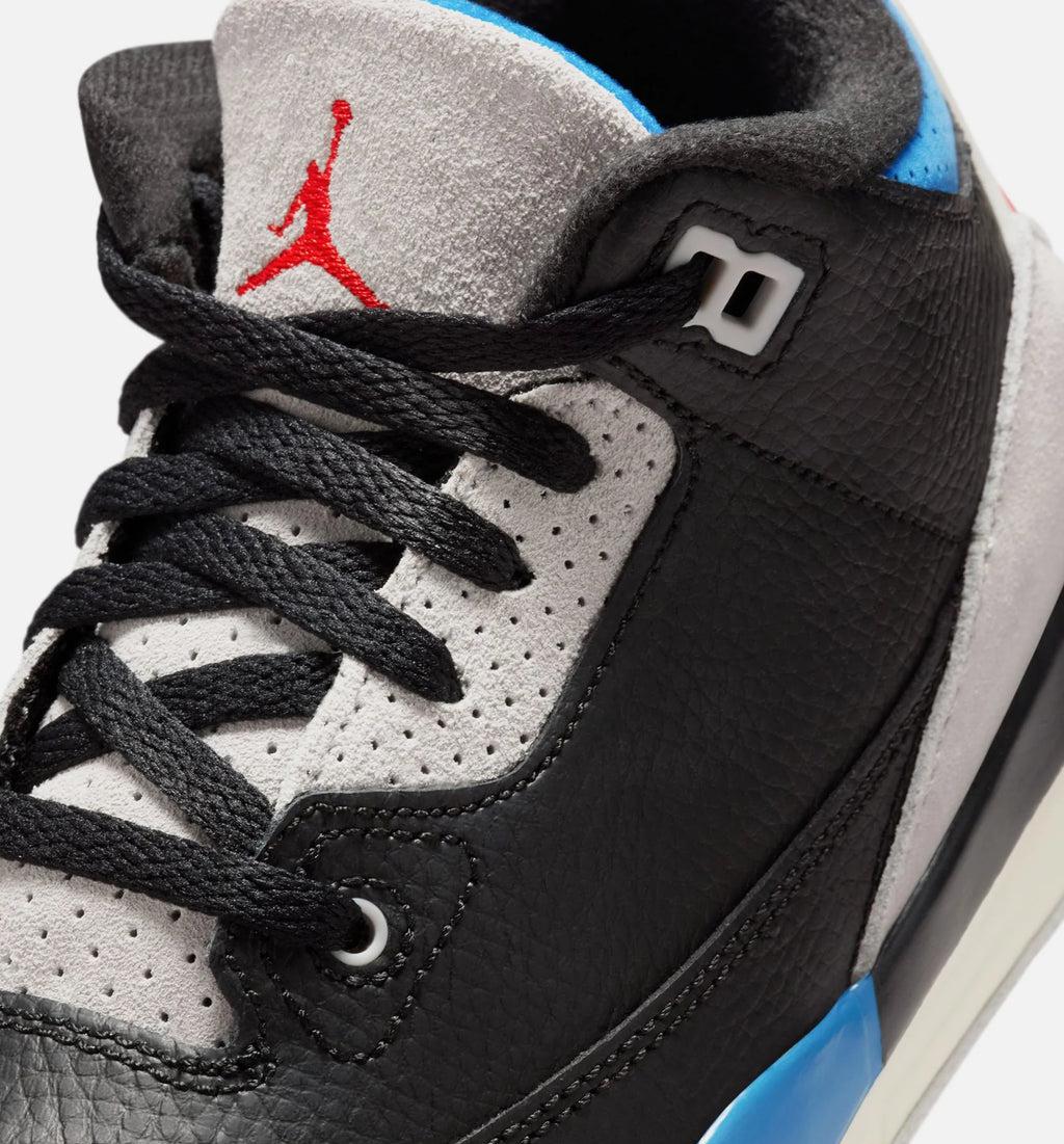 Air Jordan 3 Retro OG Rare Air Preschool Lifestyle Shoe Black Chile Red Neutral Grey