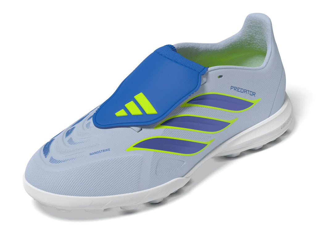 adidas Predator League Fold Over Tongue TF Turf Youth Soccer Cleats Sky Blue Yellow