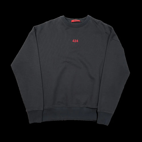 424 Felpa Girocollo RIC Crewneck Oversized Black