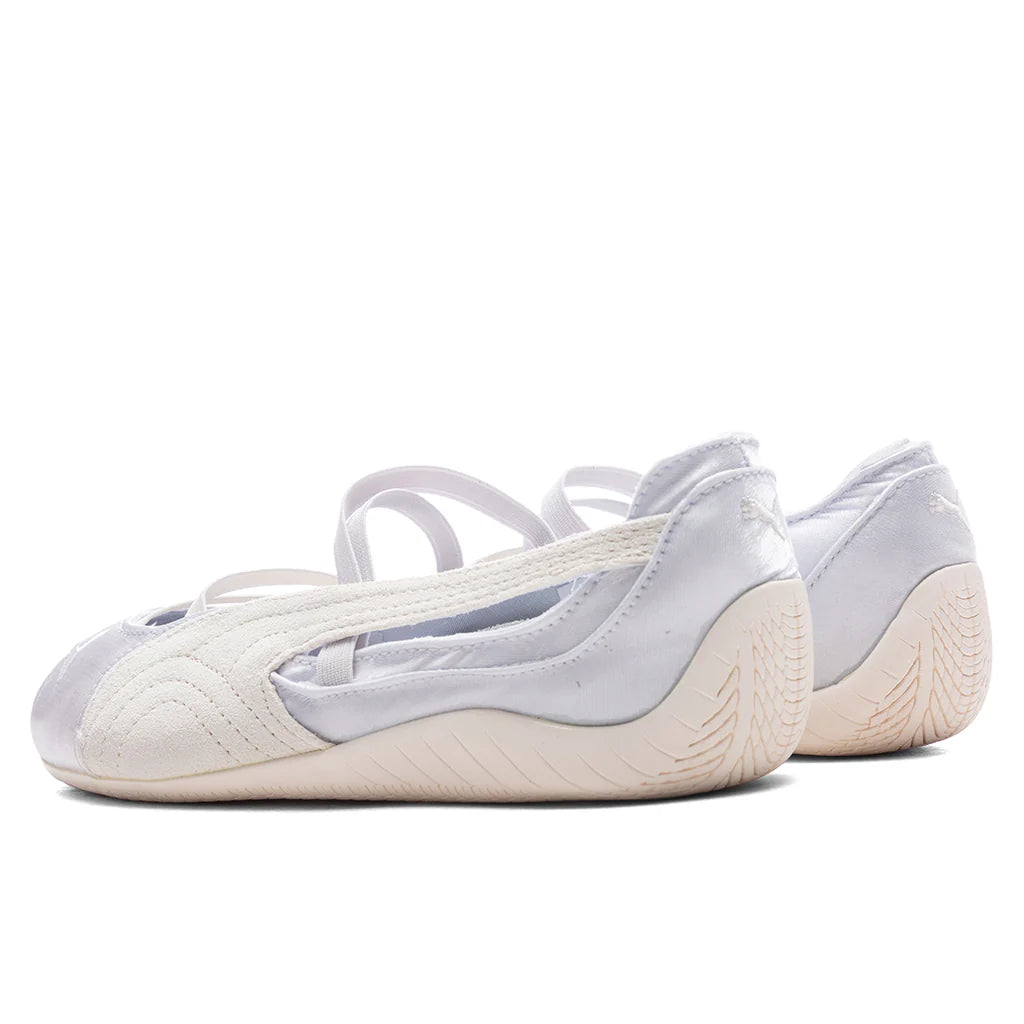 Womens Speedcat Ballet Satin Silver Mist Warm White